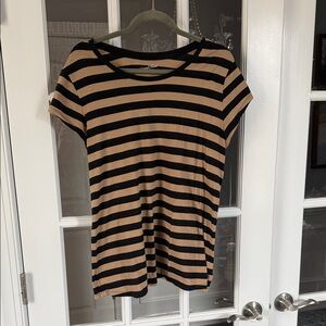 Universal Thread Black and Tan Striped Tee